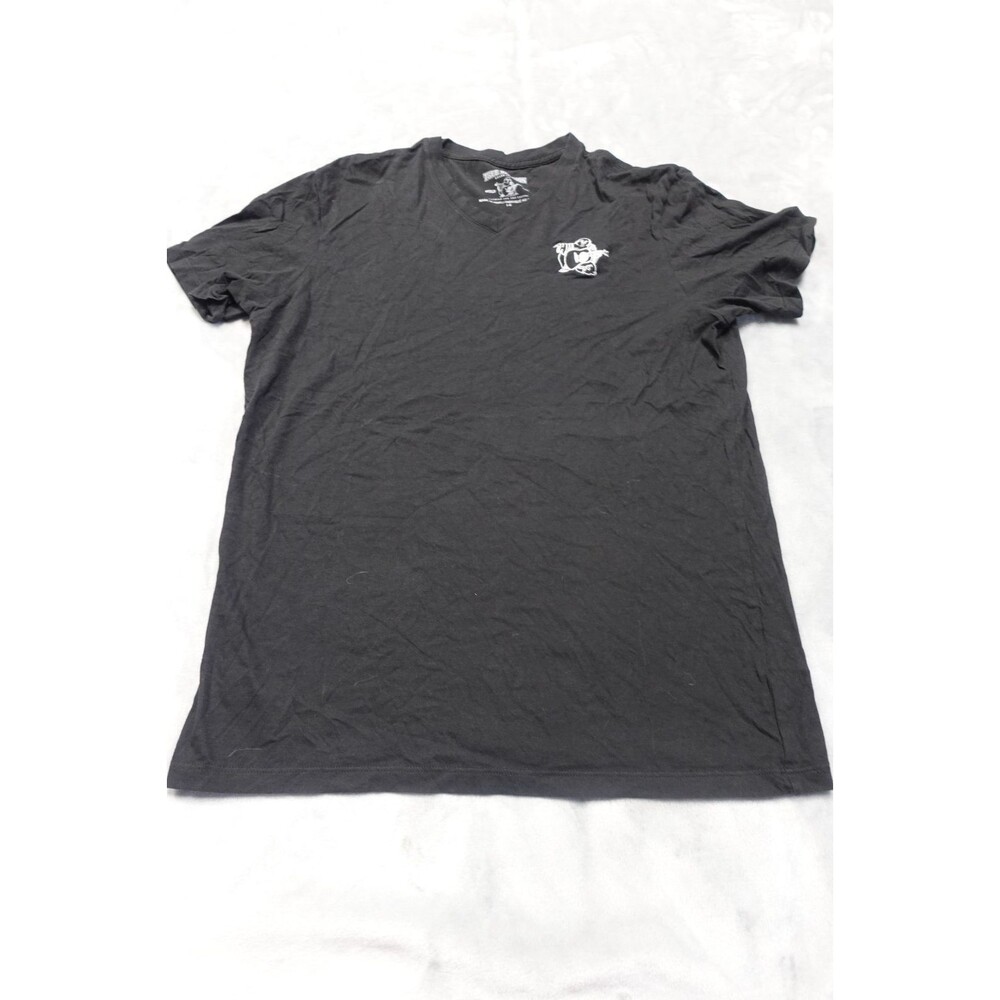 True Religion Mens Large Black Crew Neck Short Sleeve Logo T Shirt